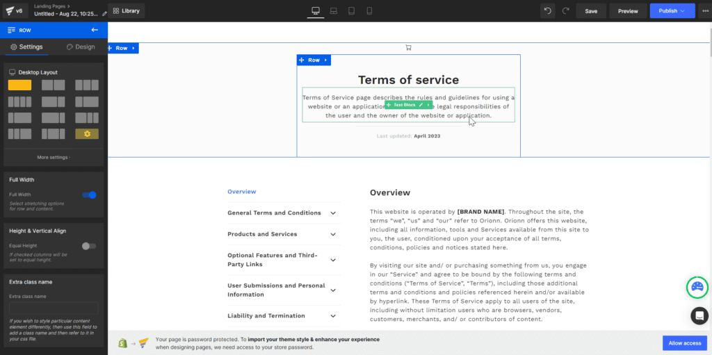 Legal pages on GemPages: Customization