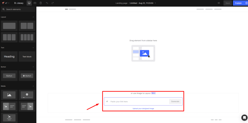 Use the Image-to-Layout feature to generate your desired template.