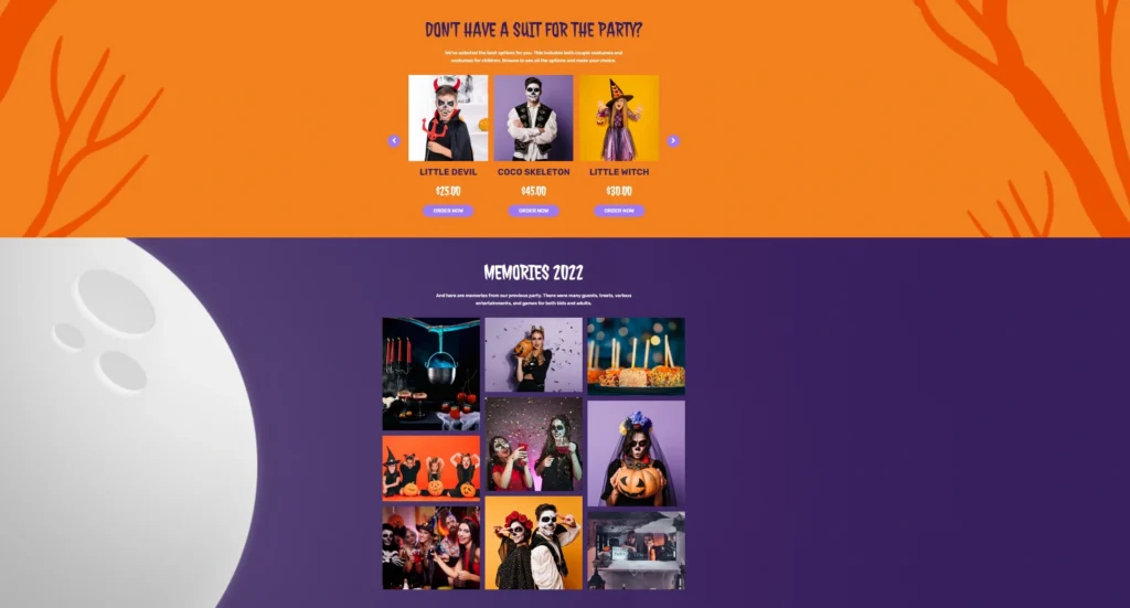 halloween landing page