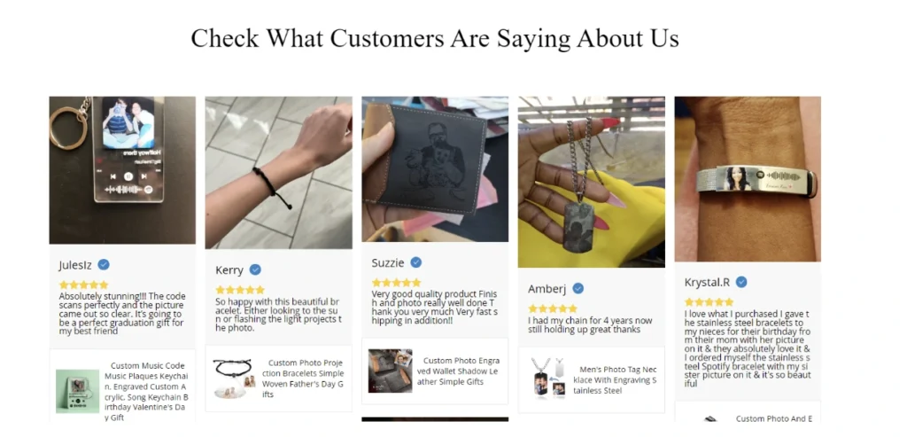 Soulfeel’s testimonial section.