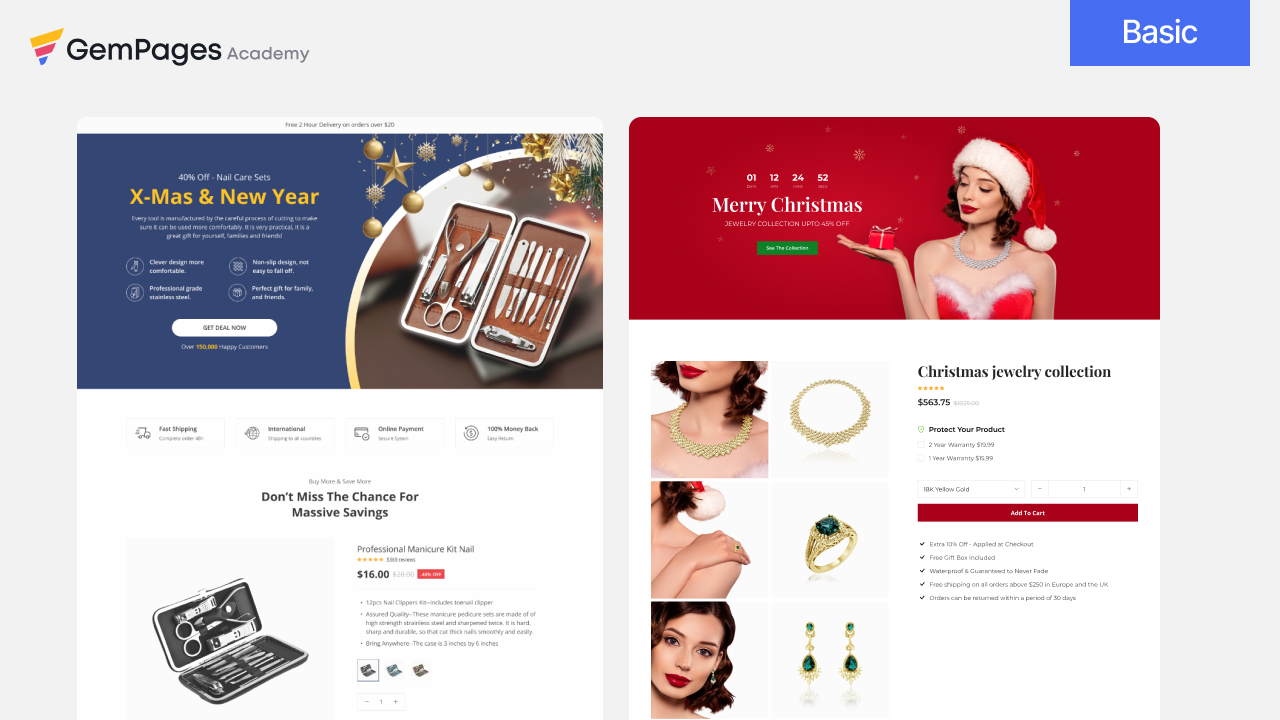Guide on creating a Christmas landing page