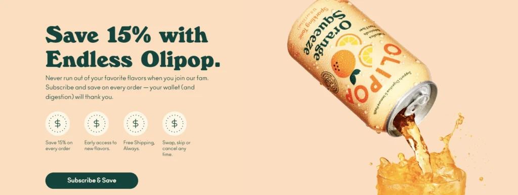 The subscription service of Olipop.