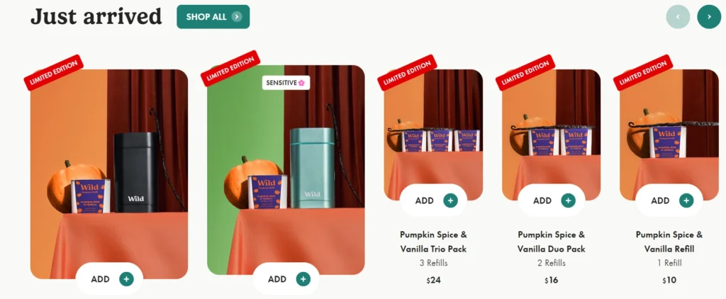 Wild products with Halloween backgrounds.