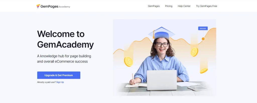 Screenshot of GemAcademy.