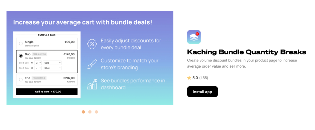 Kaching Bundle Quantity Breaks