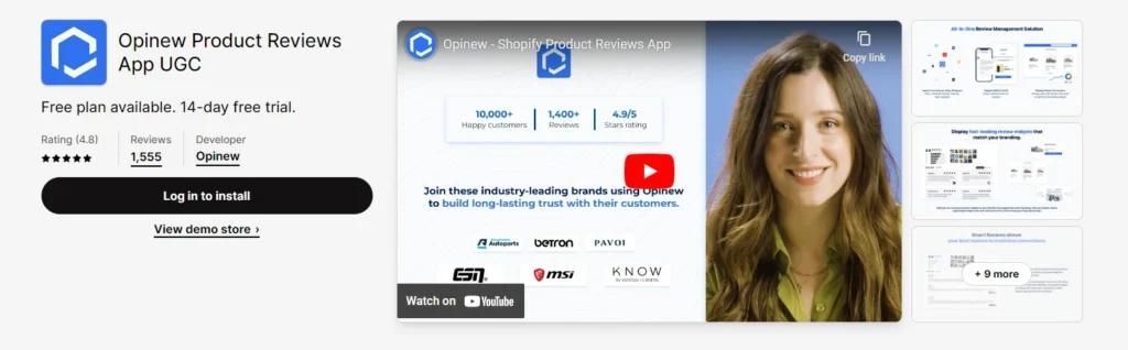 Screenshot of Opinew.