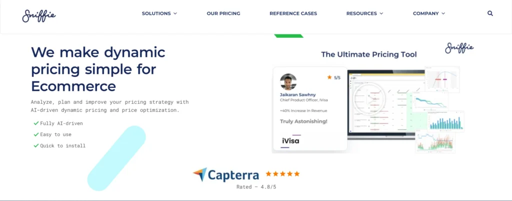 Screenshot of the Sniffie website.