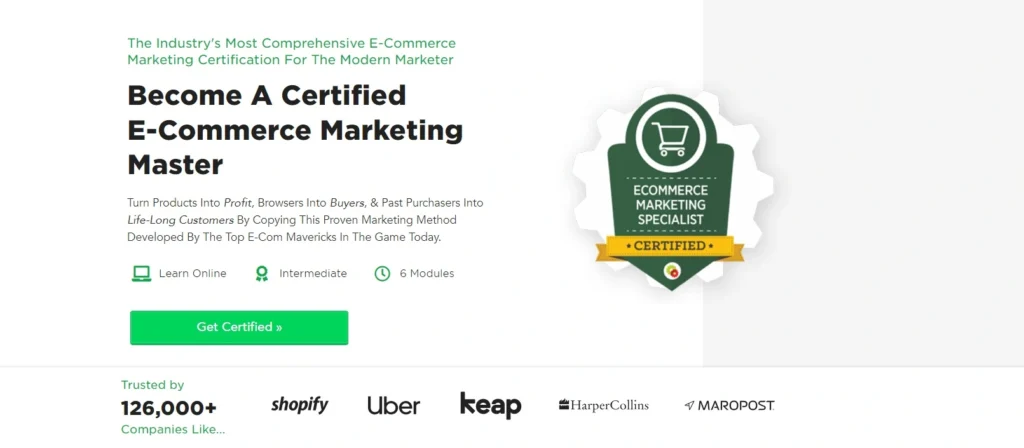 ecommerce marketing master course screenshot