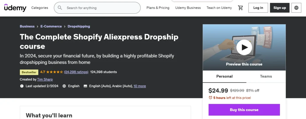 Complete Shopify AliExpress Dropship Course