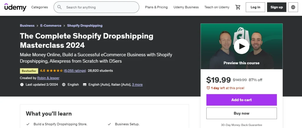 Complete Shopify Dropshipping Masterclass 2024