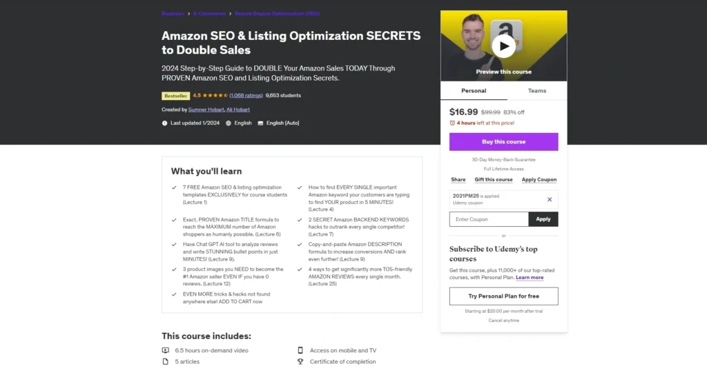 Amazon SEO & Listing Optimization SECRETS to Double Sales