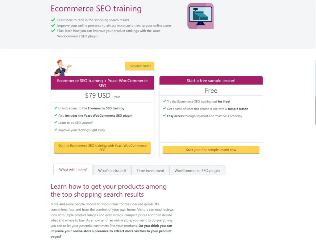 eCommerce SEO training + Yoast WooCommerce SEO