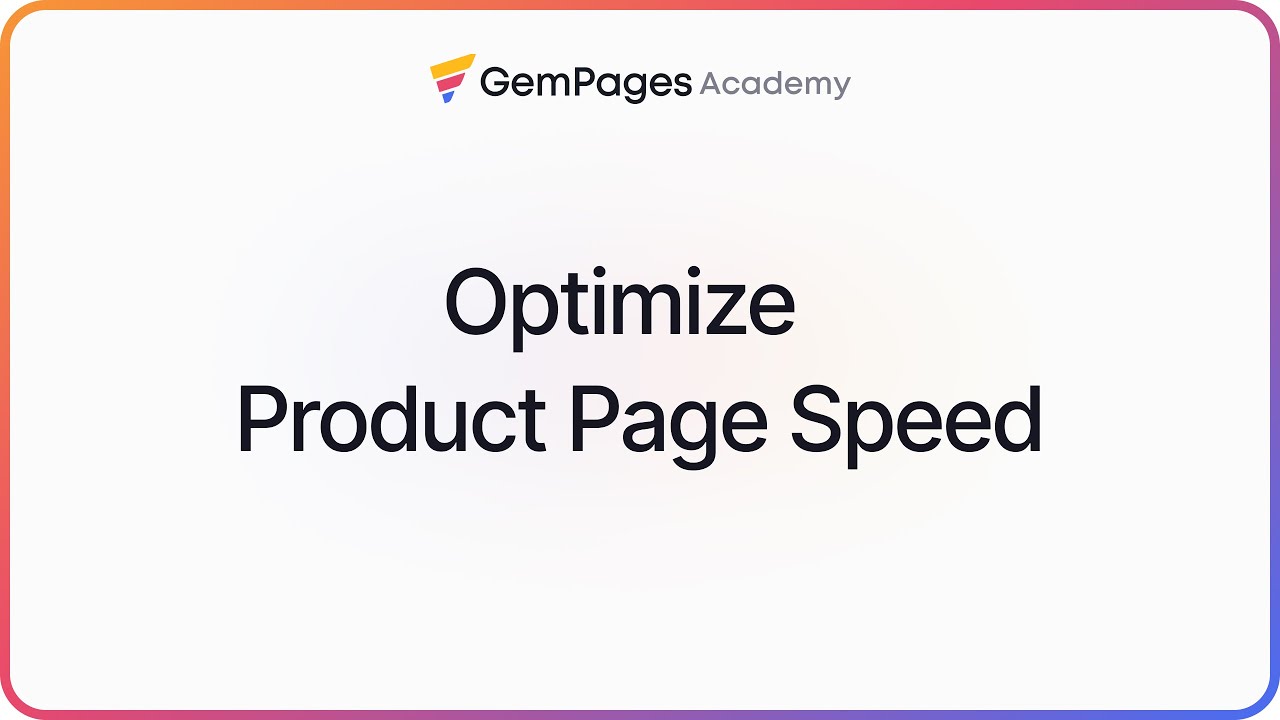 optimize product page speed