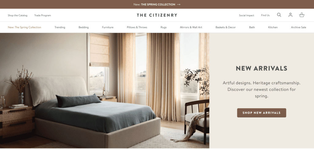 The Citizenry Home Decor Shopify Store